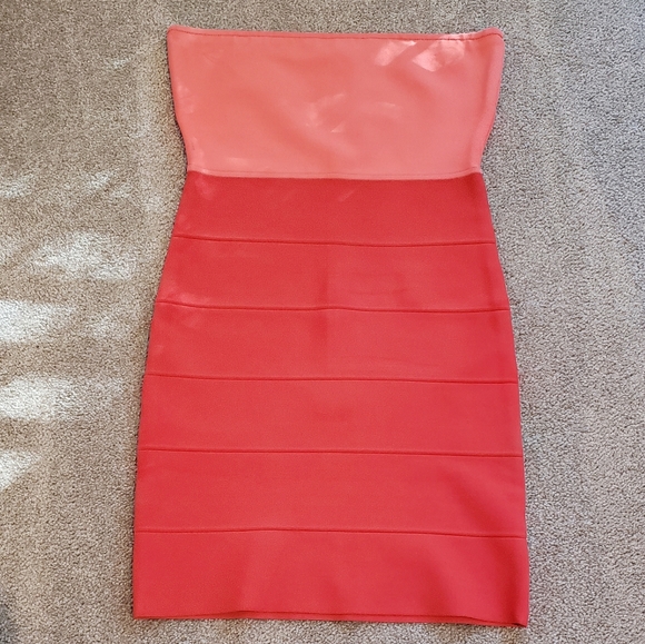 NWOT BCBG Alyona coral bodycon dress - Picture 2 of 7